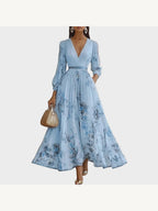 ROWELLA | Elegant Lang Plisseret Kjole