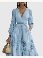 ROWELLA | Elegant Lang Plisseret Kjole
