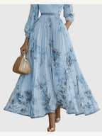 ROWELLA | Elegant Lang Plisseret Kjole