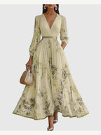 ROWELLA | Elegant Lang Plisseret Kjole