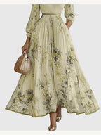 ROWELLA | Elegant Lang Plisseret Kjole