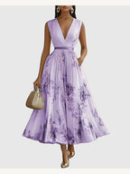 ROWELLA | Elegant Lang Plisseret Kjole