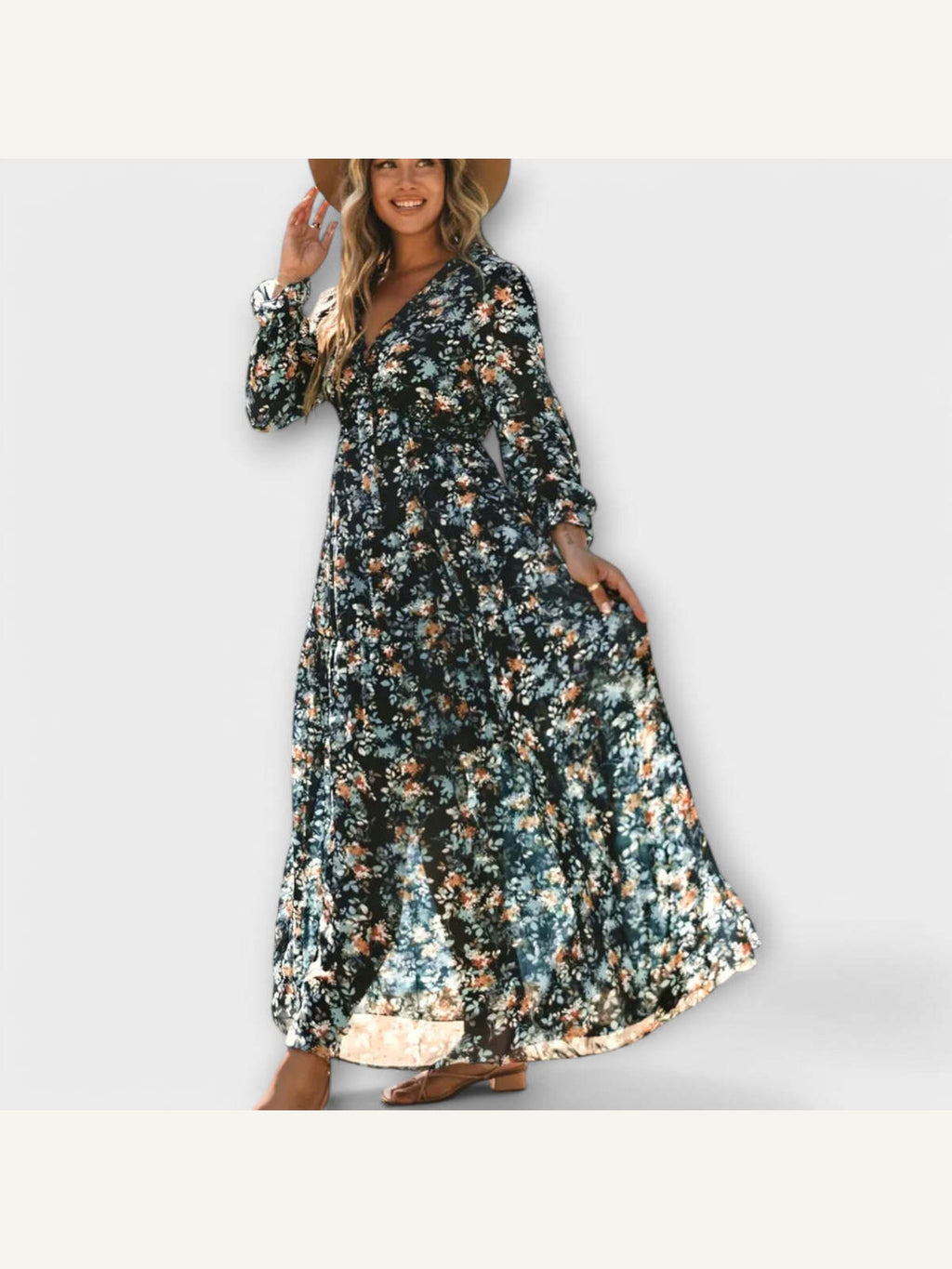 Lukrecija | Maxikjole med blomsterprint