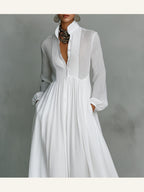 Victoria | Elegant maxi-skjortekjole