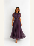 Violette | Plisseret maxikjole i tyl