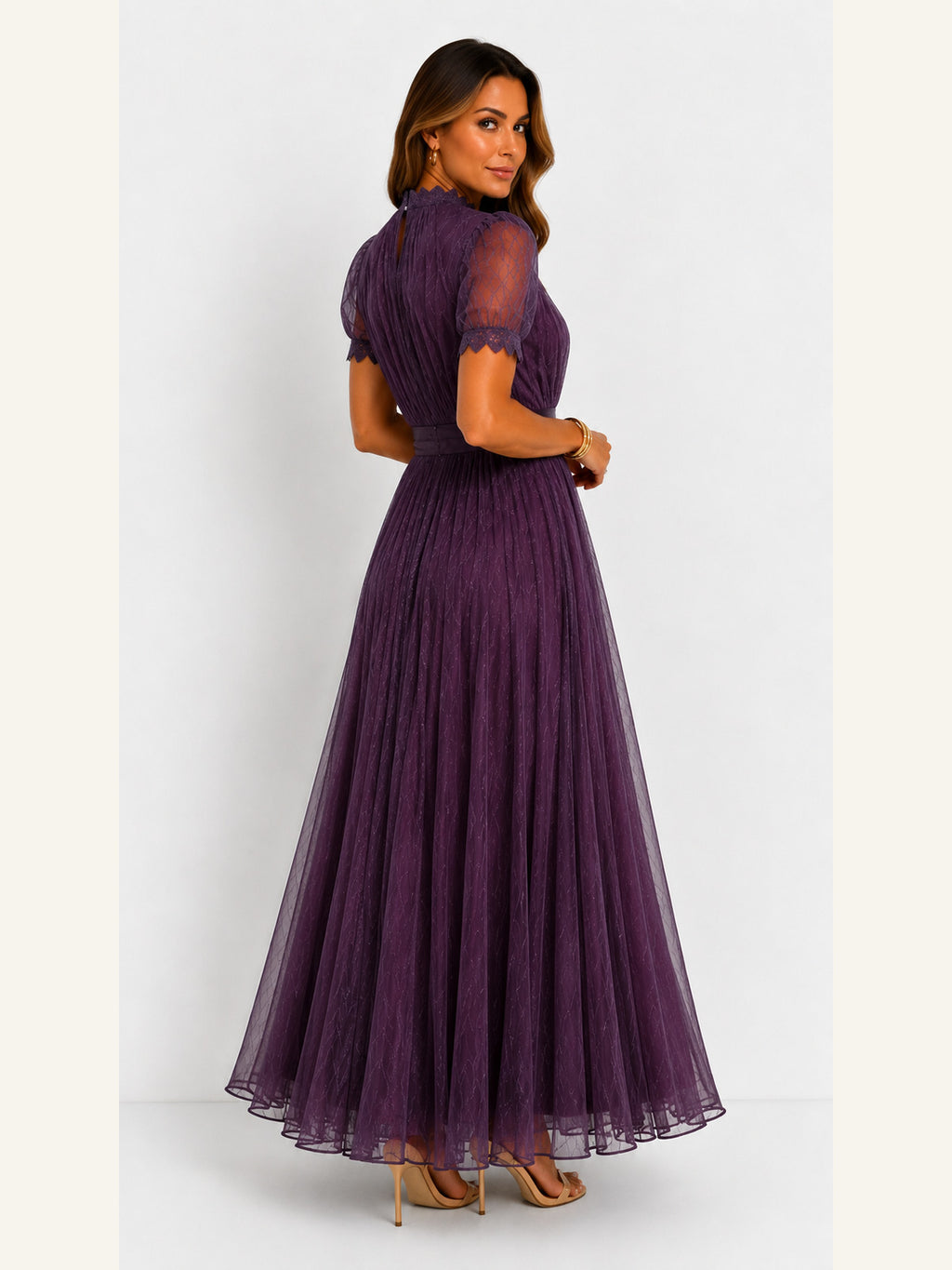 Violette | Plisseret maxikjole i tyl